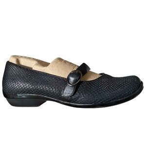 Dansko Mary Jane Comfort‎ Shoes Buckle Flats Black Snakeskin Womens 41 EU